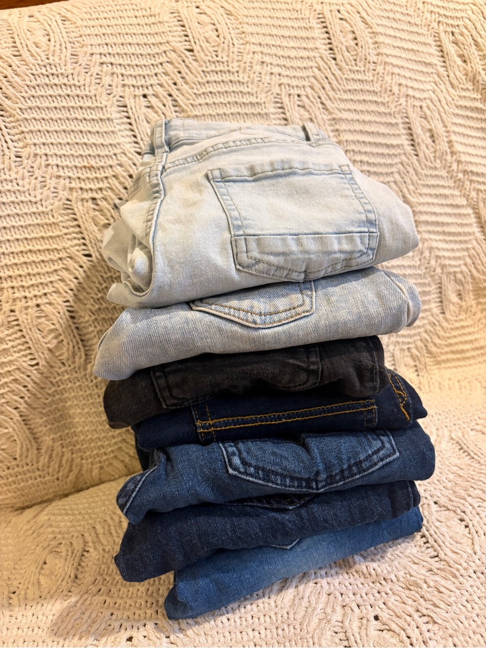 7 Kids Jeans Stack - Light Blue, Dark Blue, Black Mix
